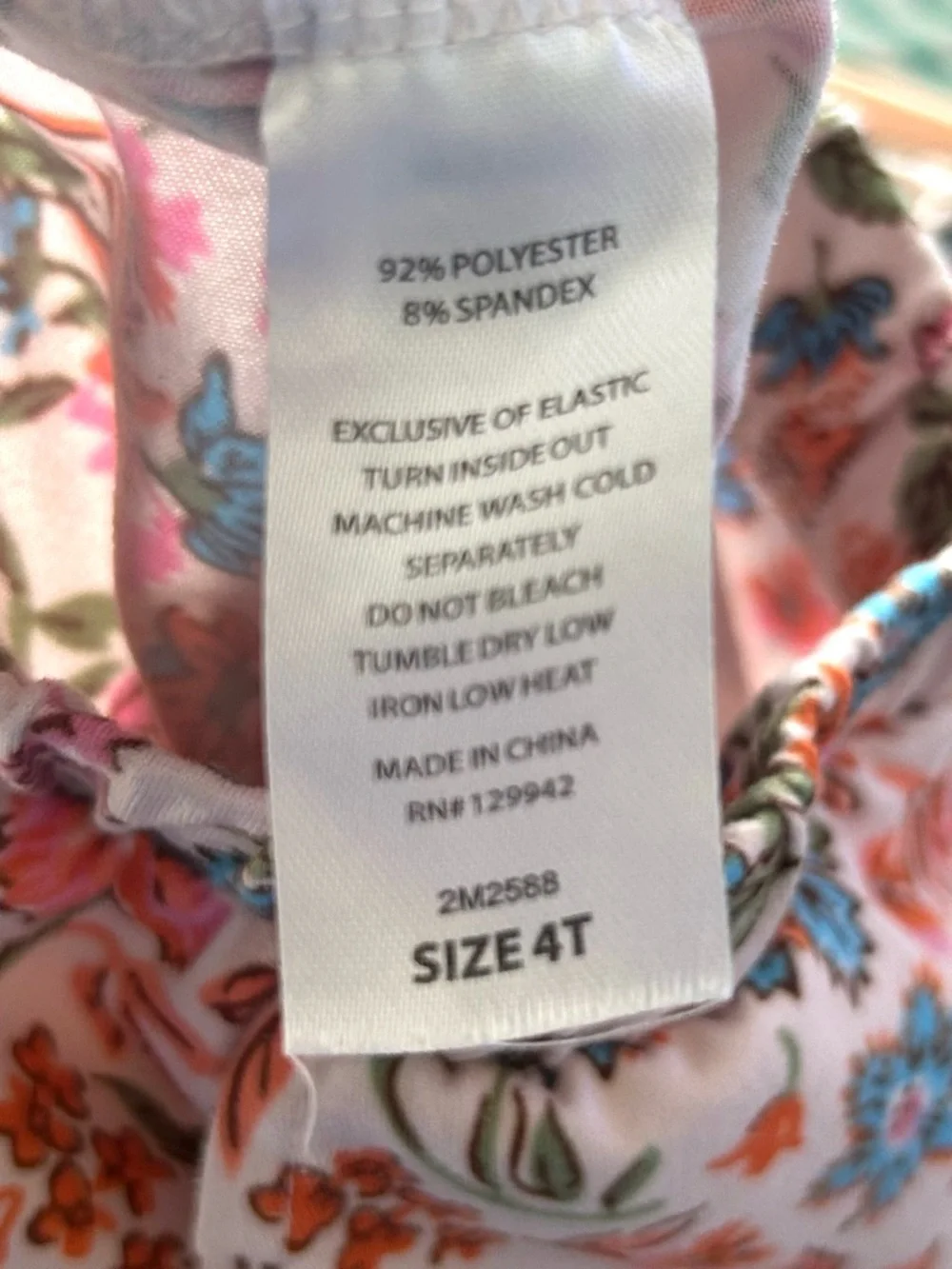 Btween 4T Floral Smocked Top & Wide-Leg Pants Set - Picture 7 of 7